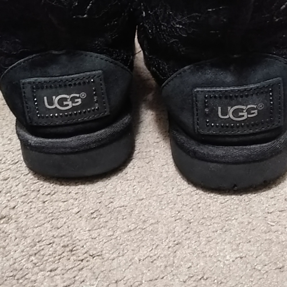 Black lace uggs. Size 8